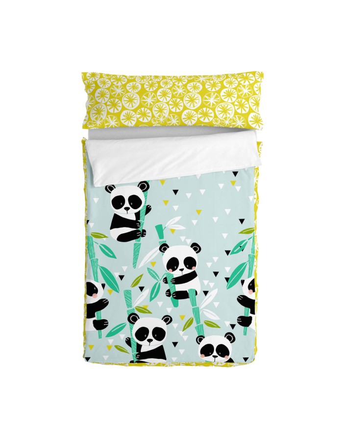 Copripiumone a sacco con Piumone HappyFriday Moshi Moshi Panda Garden Blue Azzurro 105 x 200 cm Copripiumone a sacco con Piumone HappyFriday Moshi Moshi Panda Garden Blue Azzurro 105 x 200 cm