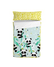 Copripiumone a sacco con Piumone HappyFriday Moshi Moshi Panda Garden Blue Azzurro 105 x 200 cm Copripiumone a sacco con Piumone HappyFriday Moshi Moshi Panda Garden Blue Azzurro 105 x 200 cm