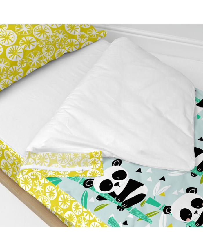 Copripiumone a sacco con Piumone HappyFriday Moshi Moshi Panda Garden Blue Azzurro 105 x 200 cm Copripiumone a sacco con Piumone HappyFriday Moshi Moshi Panda Garden Blue Azzurro 105 x 200 cm