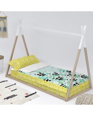 Copripiumone a sacco con Piumone HappyFriday Moshi Moshi Panda Garden Blue Azzurro 105 x 200 cm Copripiumone a sacco con Piumone HappyFriday Moshi Moshi Panda Garden Blue Azzurro 105 x 200 cm