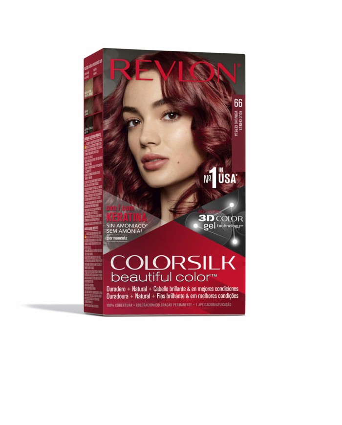 Tintura Permanente Revlon Colorsilk Nº 66 Cherry red Senza ammoniaca