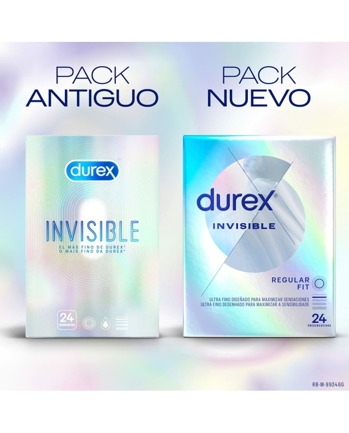 Preservativi Invisible Extra Sensitivo Durex 24 Unità Preservativi Invisible Extra Sensitivo Durex 24 Unità