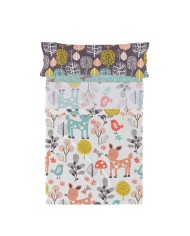 Set di Lenzuola HappyFriday Moshi Moshi Woodland Multicolore Singolo 2 Pezzi Set di Lenzuola HappyFriday Moshi Moshi Woodland Multicolore Singolo 2 Pezzi