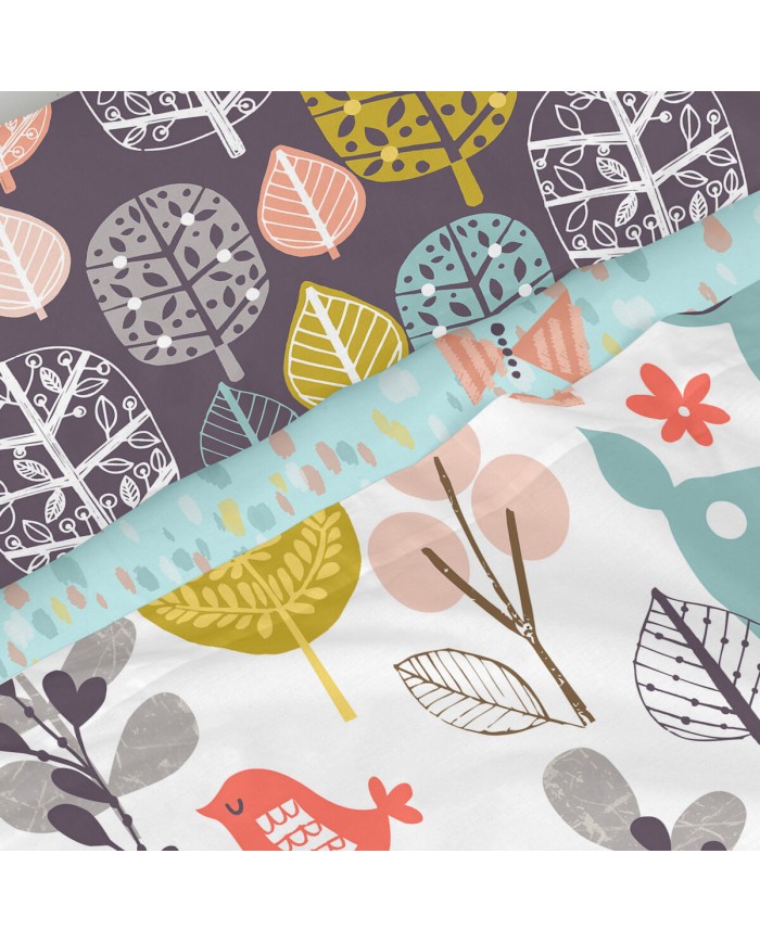 Set di Lenzuola HappyFriday Moshi Moshi Woodland Multicolore Singolo 2 Pezzi Set di Lenzuola HappyFriday Moshi Moshi Woodland Multicolore Singolo 2 Pezzi