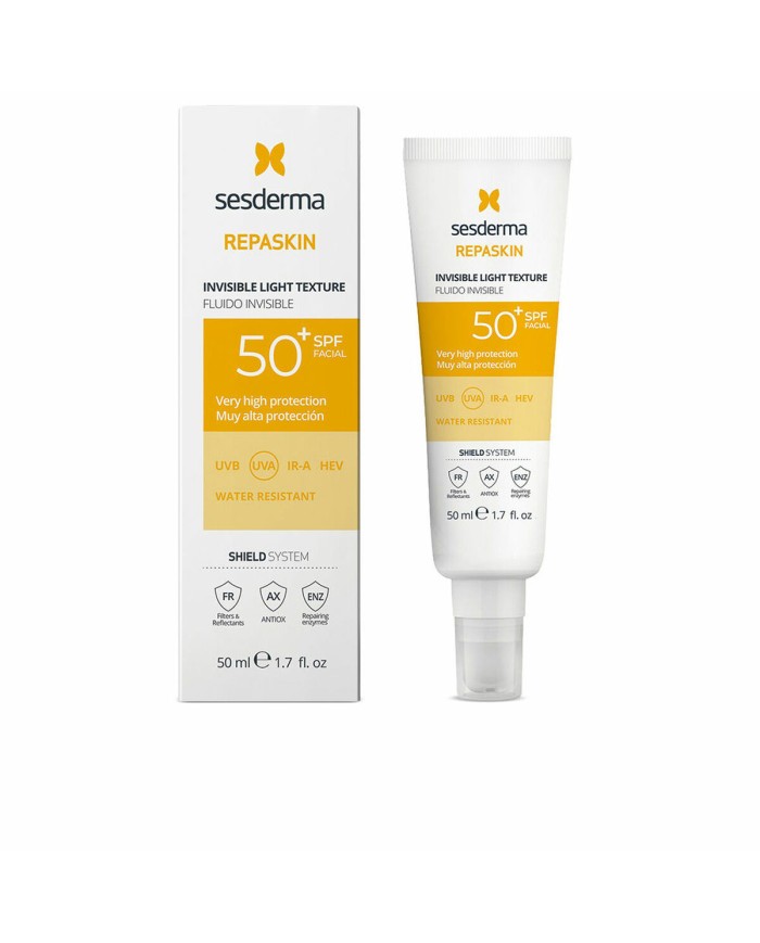 Protezione Solare Viso Sesderma REPASKIN SPF 50+ 50 ml Fluido Invisible