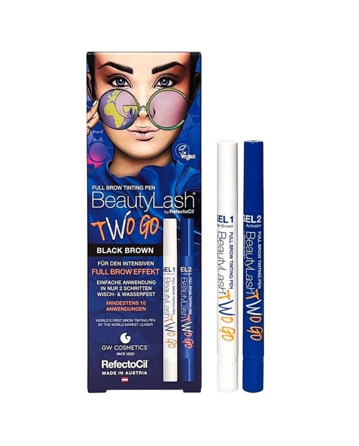 Tinta per ciglia RefectoCil BeautyLash Two Go Black Brown 2 Pezzi Tinta per ciglia RefectoCil BeautyLash Two Go Black Brown 2 Pezzi