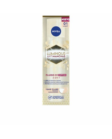 CC Cream Nivea LUMINOUS 630º Chiaro Spf 30 40 ml CC Cream Nivea LUMINOUS 630º Chiaro Spf 30 40 ml