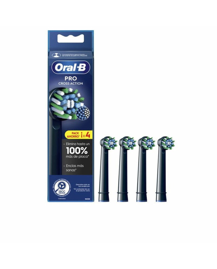 Testina di Ricambio Oral-B CROSS ACTION Nero 4 Unità