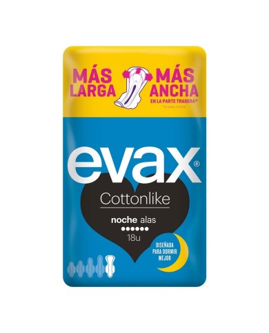 Assorbenti con Ali da Notte Evax COTTONLIKE (9 uds) Assorbenti con Ali da Notte Evax COTTONLIKE (9 uds)
