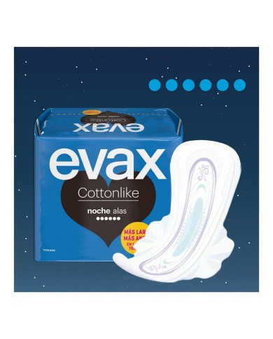 Assorbenti con Ali da Notte Evax COTTONLIKE (9 uds) Assorbenti con Ali da Notte Evax COTTONLIKE (9 uds)