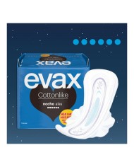 Assorbenti con Ali da Notte Evax COTTONLIKE (9 uds)