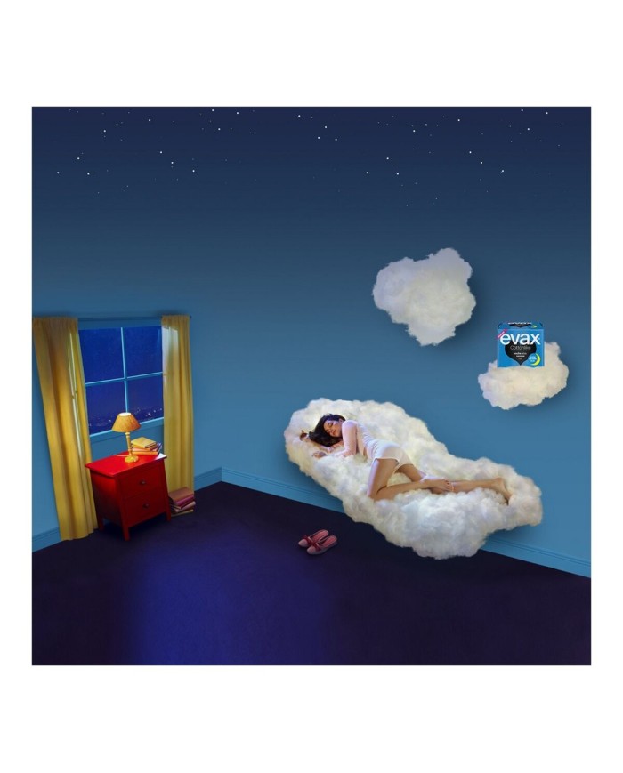 Assorbenti con Ali da Notte Evax COTTONLIKE (9 uds)