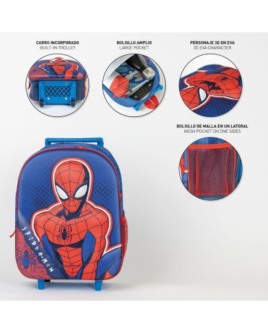 Trolley per la Scuola Spider-Man Azzurro 25 x 31 x 10 cm Trolley per la Scuola Spider-Man Azzurro 25 x 31 x 10 cm