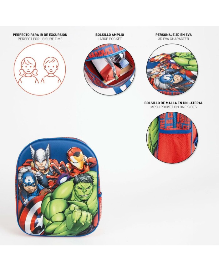 Zaino Scuola The Avengers Azzurro 8 x 31 x 27 cm