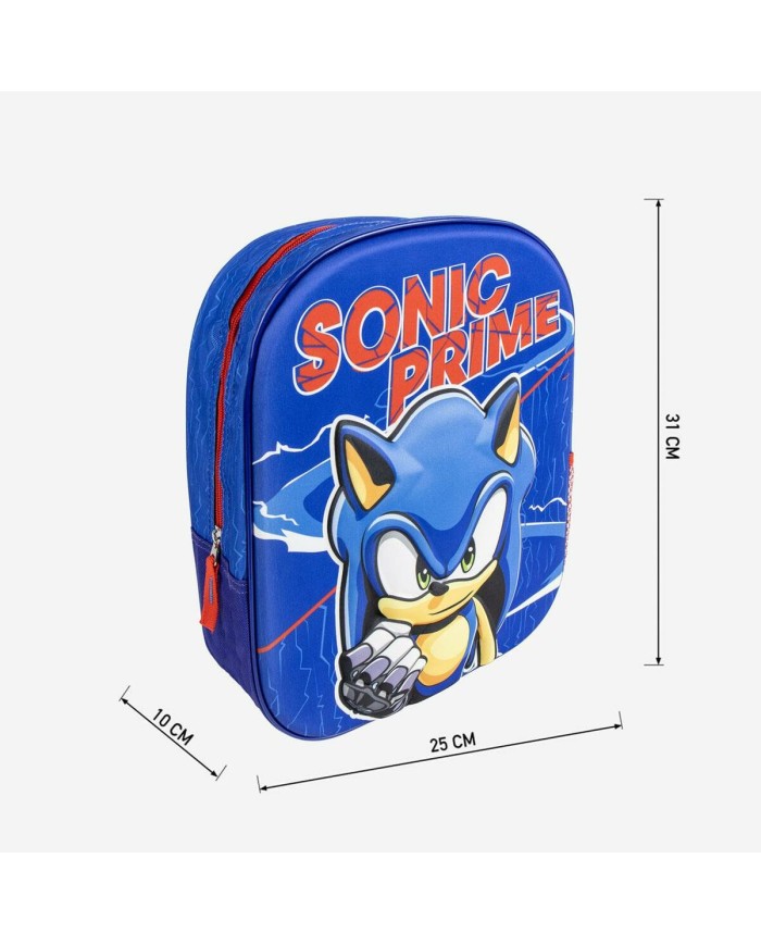 Zaino Scuola Sonic Azzurro 25 x 10 x 31 cm