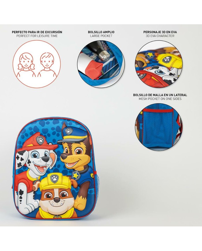 Zaino Scuola The Paw Patrol Azzurro 25 x 31 x 10 cm Zaino Scuola The Paw Patrol Azzurro 25 x 31 x 10 cm