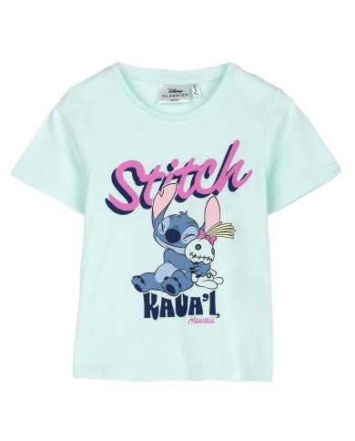 Maglia a Maniche Corte per Bambini Stitch Turchese Maglia a Maniche Corte per Bambini Stitch Turchese