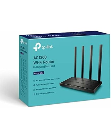 Router TP-Link Archer C6U Nero USB USB 2.0 RJ45 Ethernet LAN Wi-Fi 5 GHz Router TP-Link Archer C6U Nero USB USB 2.0 RJ45 Ethernet LAN Wi-Fi 5 GHz