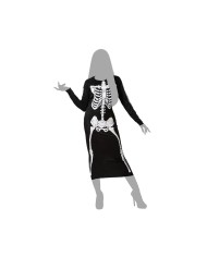 Costume per Adulti Nero Scheletro M/L