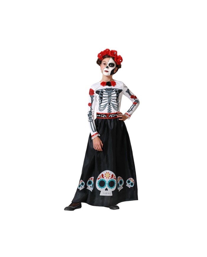 Costume per Bambini Scheletro 10-12 Anni (2 Pezzi)
