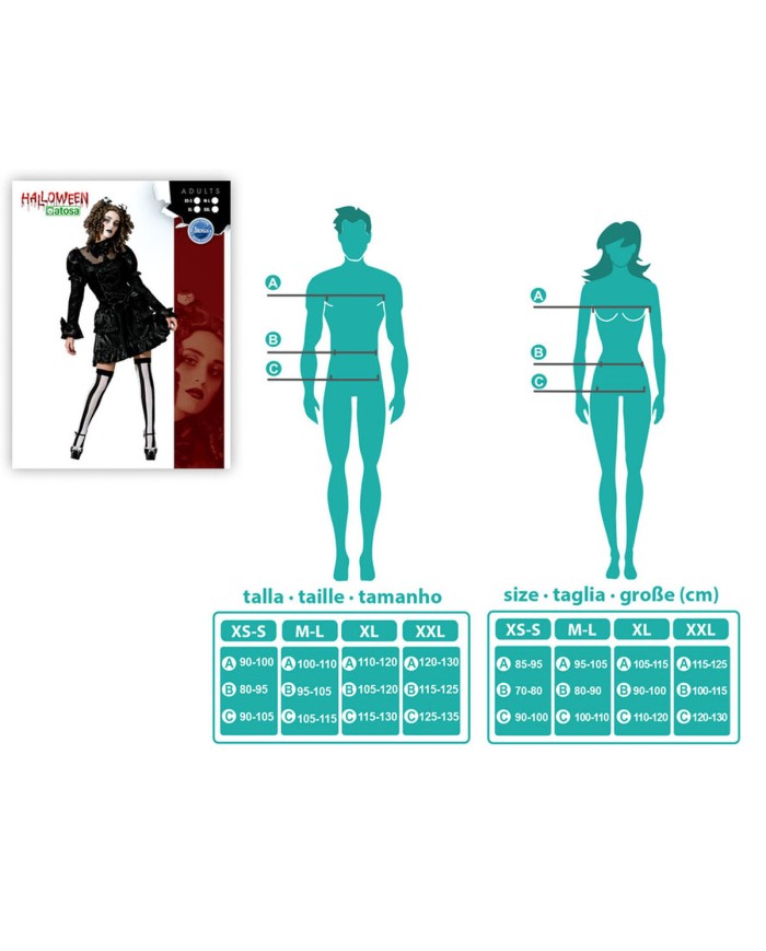 Costume per Adulti Nero XS/S (1 Pezzi)