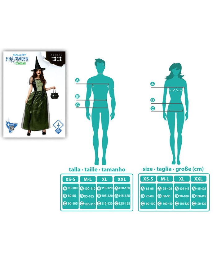 Costume per Adulti Strega XS/S
