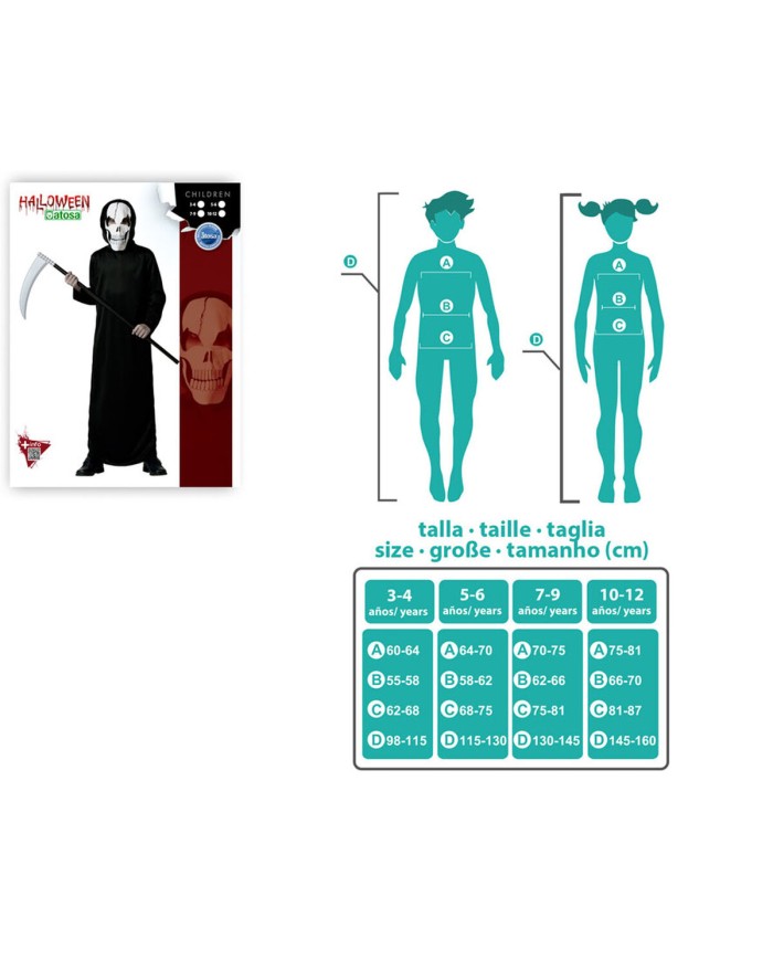 Costume per Bambini Fantasma 3-4 Anni