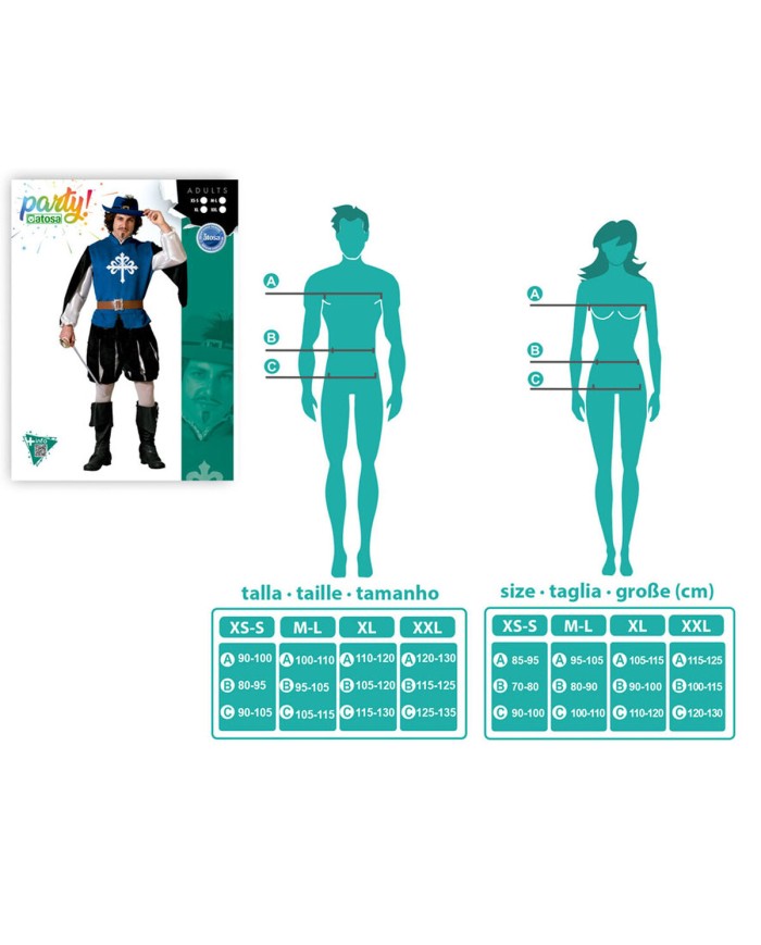 Costume per Adulti Moschettiere XXL