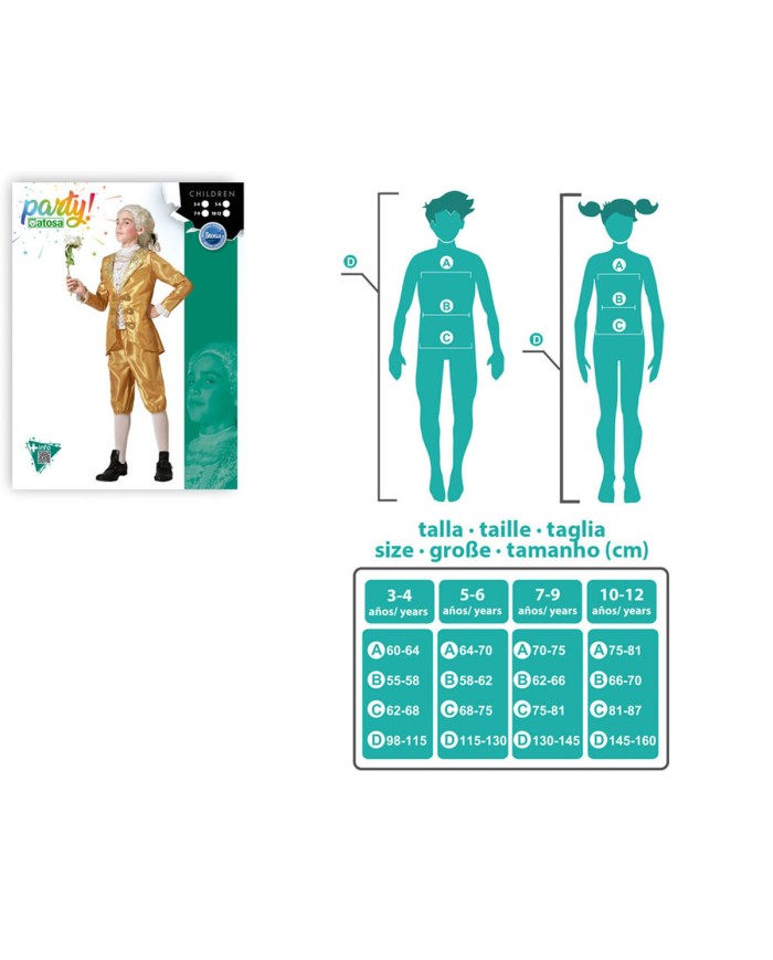 Costume per Bambini Cortigiano 3-4 Anni