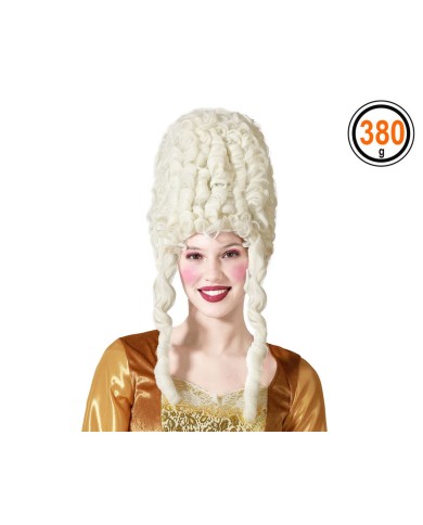 Parrucca d'Epoca Bianco Capelli Ricci