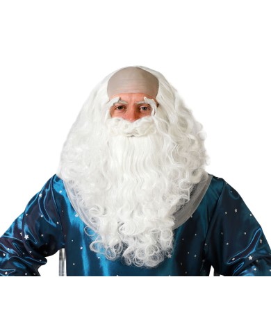 Parrucca con barba Mago Bianco Parrucca con barba Mago Bianco