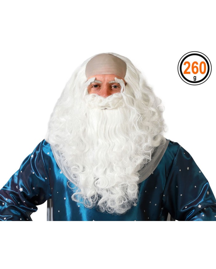 Parrucca con barba Mago Bianco
