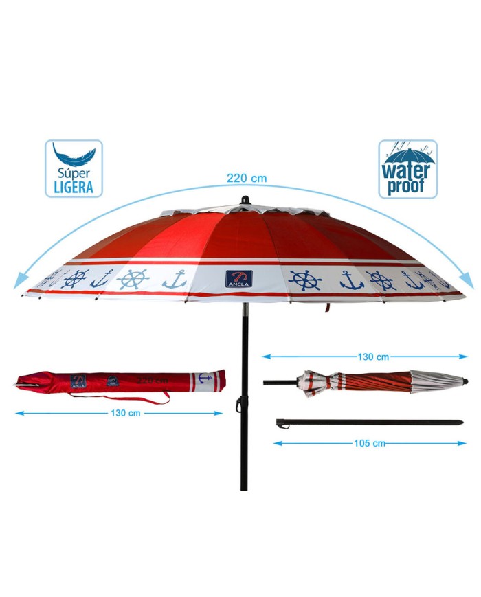 Ombrellone Ø 220 cm SPF50+ Ancora Ombrellone Ø 220 cm SPF50+ Ancora