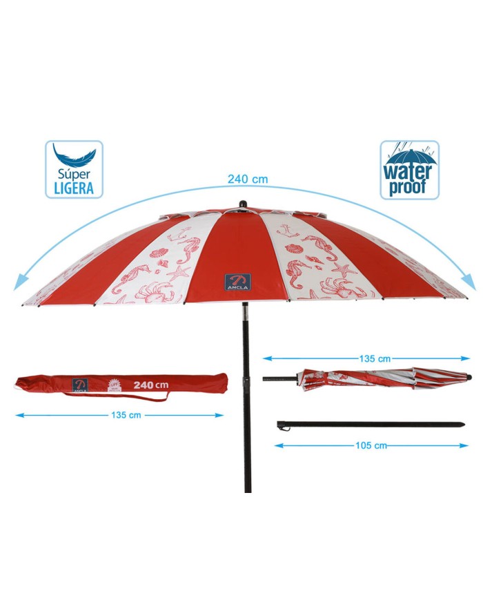 Ombrellone Ø 240 cm SPF50+ Marino Ombrellone Ø 240 cm SPF50+ Marino