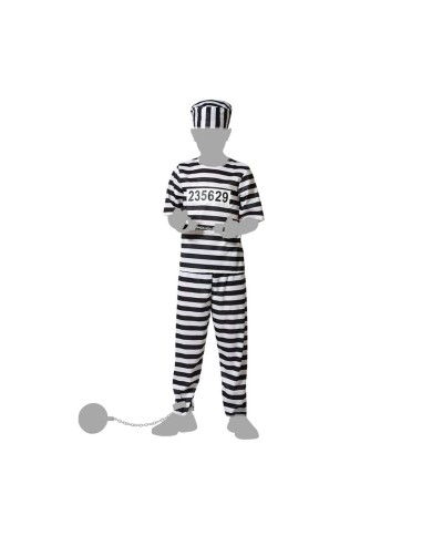 Costume per Bambini Multicolore Carcerato Costume per Bambini Multicolore Carcerato