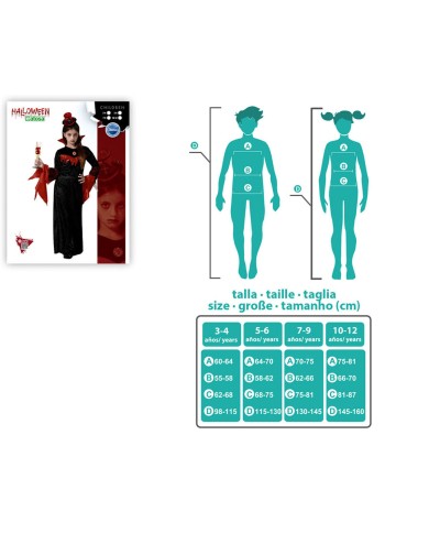 Costume per Bambini Vampiro Donna 7-9 Anni