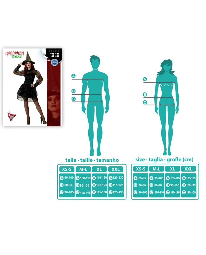 Costume per Adulti Strega M/L Costume per Adulti Strega M/L