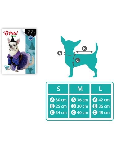 Costume per Cane Strega Taglia L Costume per Cane Strega Taglia L