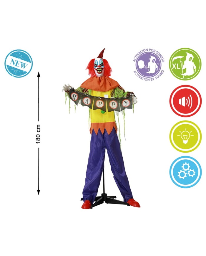 Decorazione per Halloween Pagliaccio 180 x 120 x 18 cm Decorazione per Halloween Pagliaccio 180 x 120 x 18 cm