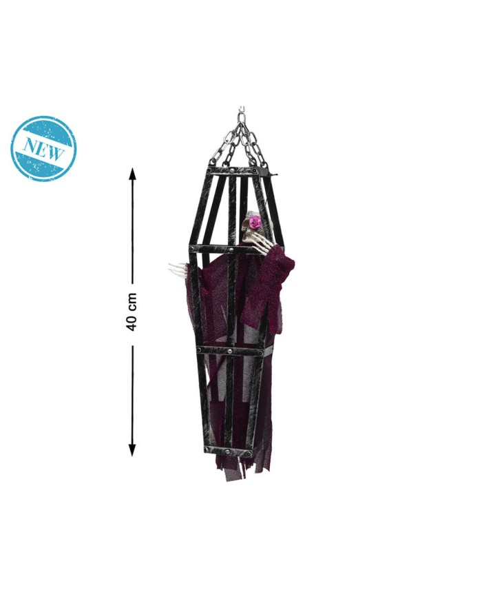 Decorazione per Halloween Scheletro 40 x 13 cm Gabbia