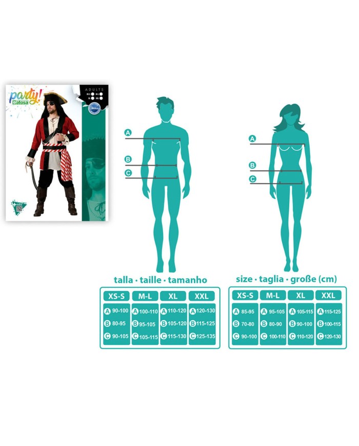 Costume per Adulti Pirata XL