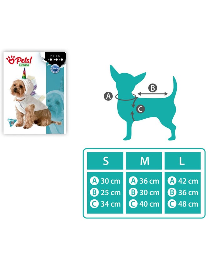 Costume per Cane Taglia M Unicorno