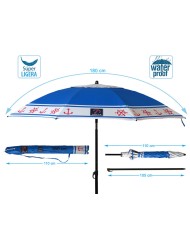 Ombrellone Azzurro Ø 180 cm SPF50+ Ancora