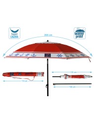 Ombrellone Rosso Ø 200 cm SPF50+ Ancora