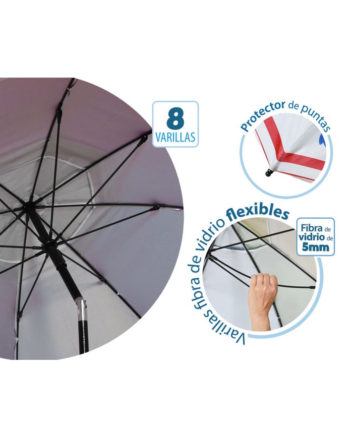 Ombrellone Rosso Ø 200 cm SPF50+ Ancora