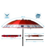 Ombrellone Rosso Ø 220 cm SPF50+ Ancora