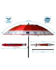 Ombrellone Rosso Ø 240 cm SPF50+ Ancora