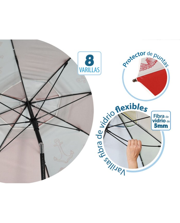 Ombrellone Rosso Ø 180 cm SPF50+ Marino Ombrellone Rosso Ø 180 cm SPF50+ Marino