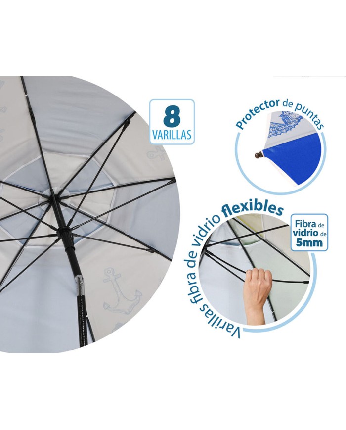 Ombrellone Azzurro Ø 180 cm SPF50+ Marino