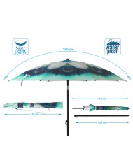 Ombrellone Verde Ø 180 cm SPF50+ Pavone